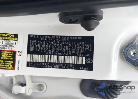 2021 Toyota Camry Se z USA, uszkodzony, nr VIN 4T1G11AK4MU515272